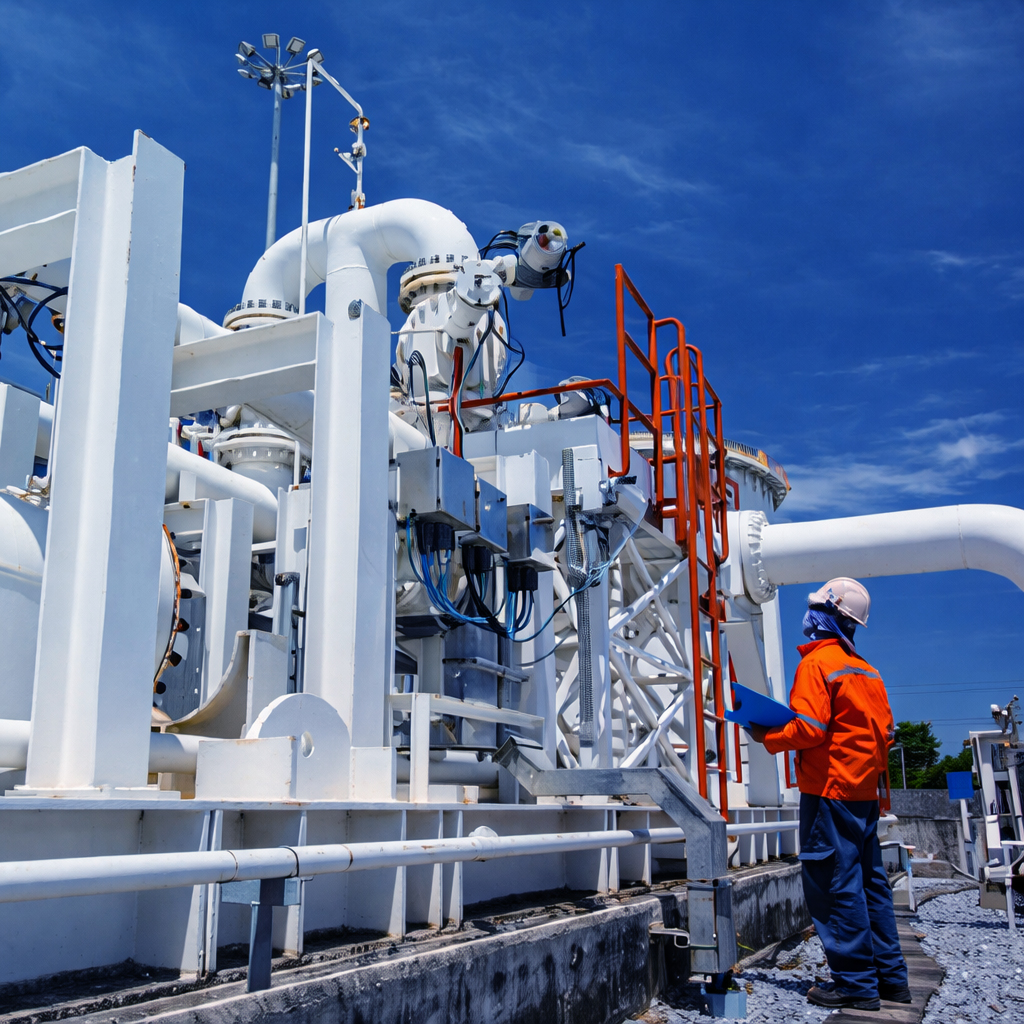 Two women sitting at a modern table talking with a city view behind them.